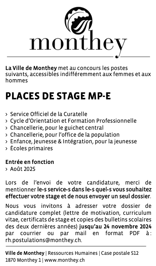 Mise au concours Stage MP E